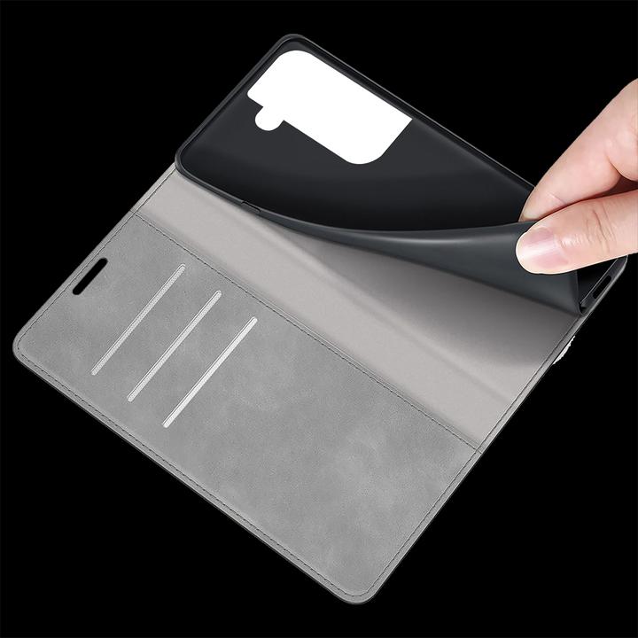Produktbild Cazy Book Case Kompatibel mit Samsung Galaxy S22+ - Hülle klappbar Magnetisch Kunstleder - Grau (Samsung Galaxy S22+)