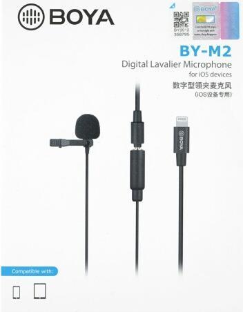 Actual product image Boya BY-M2 clip-on microphone