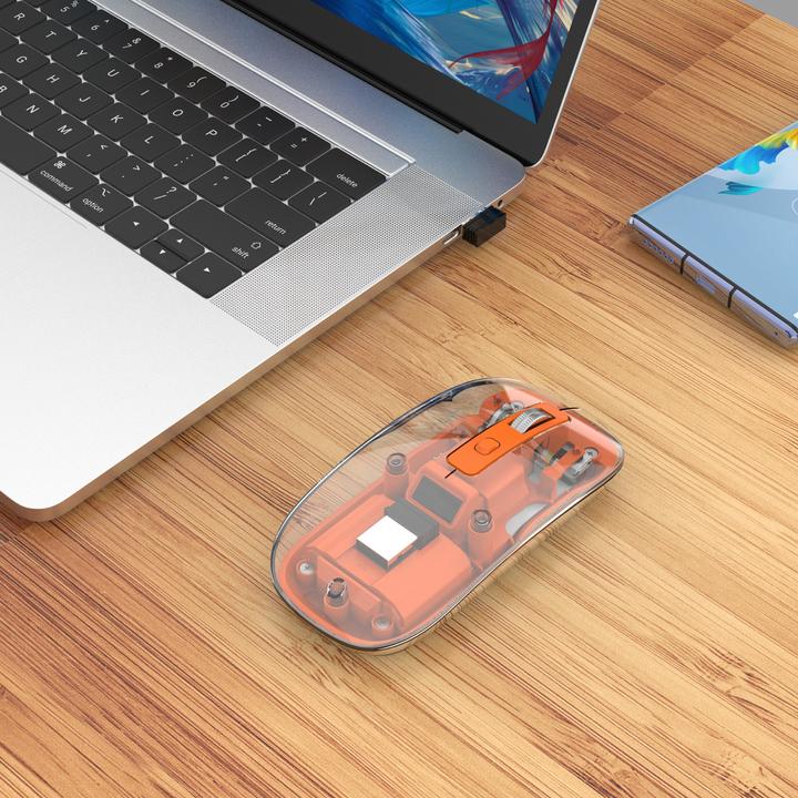 Actual product image Manhattan MH Transparent 4D mouse, White (Wireless)
