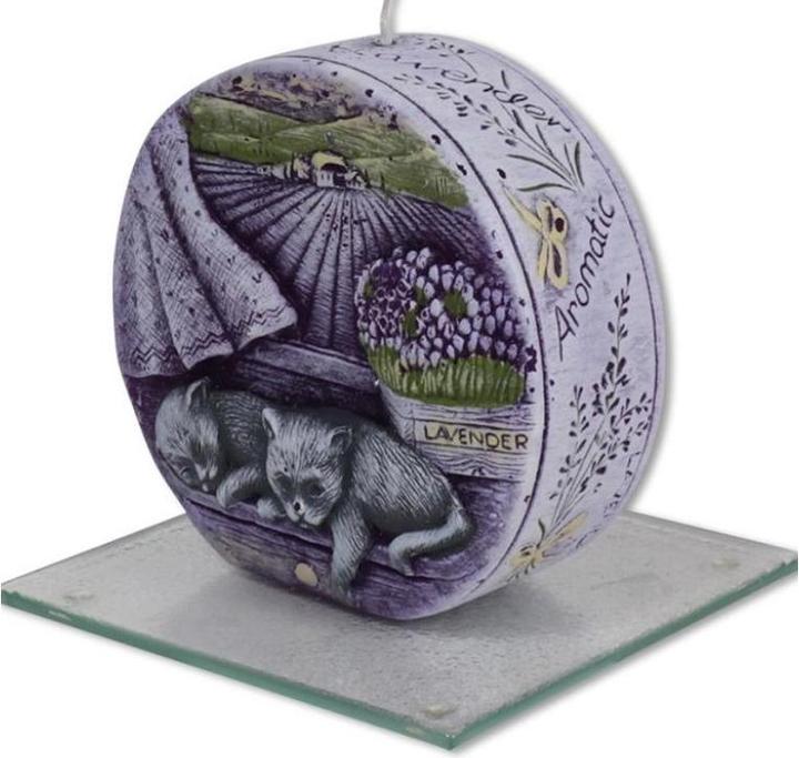 Seyko Geschenke 160011 - Kerze Diskus "Lavendel", 12 cm (1 Stk.)