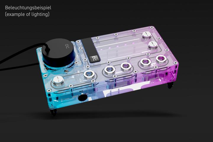Actual product image Alphacool Core Distro Plate 240 Right with VPP Pump