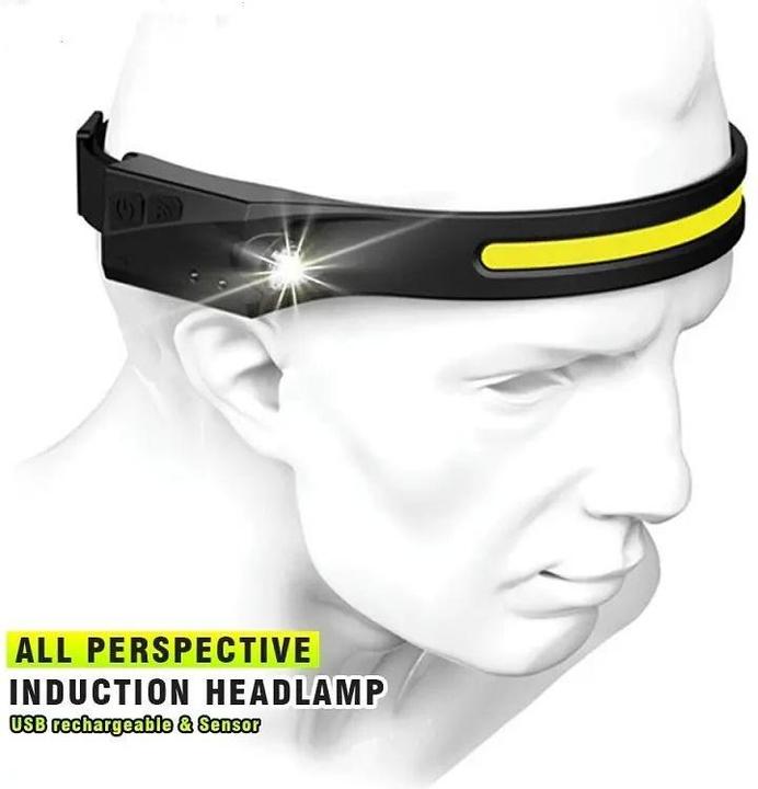 Actual product image Hurtel LED headlamp with IPX4 motion sensor USB-C 1200 mAh - black (350 lm)