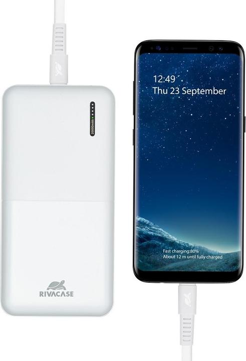 Actual product image Rivacase POWER BANK USB 20000MAH/VA2572 Baltas (20000 mAh, 20 W, 20000 Wh)