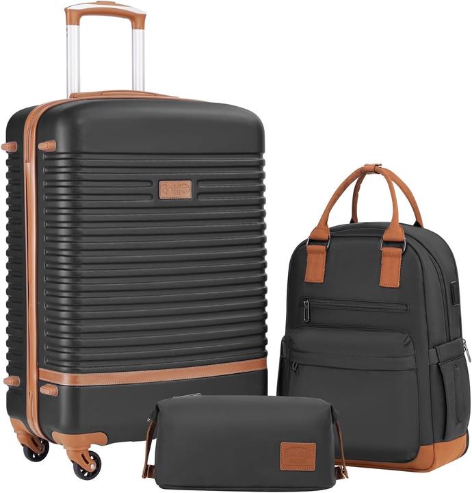 Coolife Reise Set - Koffer, Rucksack, Kulturbeutel (60 l, M (50 - 90l))