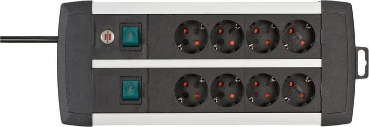 Produktbild Brennenstuhl Alu-line trailing socket 2x4 schuko 3m (8 x, CEE 7/3, 3 m)