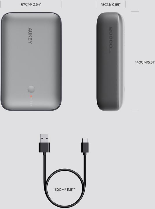 Actual product image Aukey Spark Mini (20000 mAh, 20 W, 77 Wh)