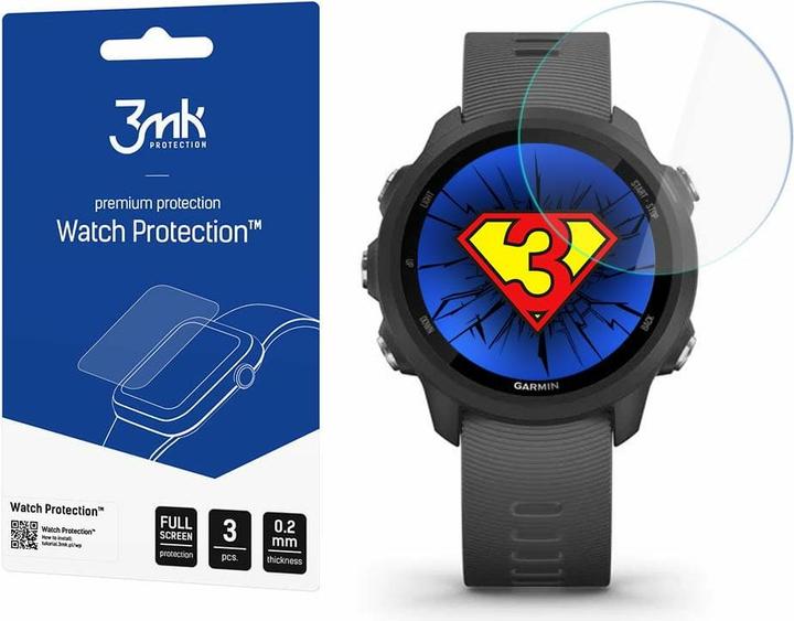 Actual product image 3MK hybrid glass Watch Protection FG for Garmin Forerunner 245
