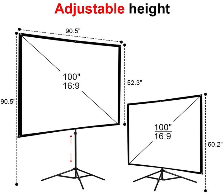 Produktbild Getco Tech Leinwand mit Ständer, 100 Zoll, tragbar