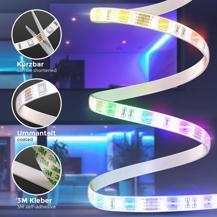 Immagine prodotto B.K.Licht Nastro LED RGB, 3 m, 90xRGB LED/0.11W (Interno)