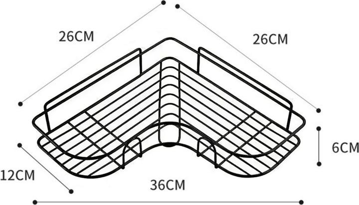 Actual product image König Design Shower shelf without drilling Corner shelf Bath shelf Shower shelf basket Self-adhesive