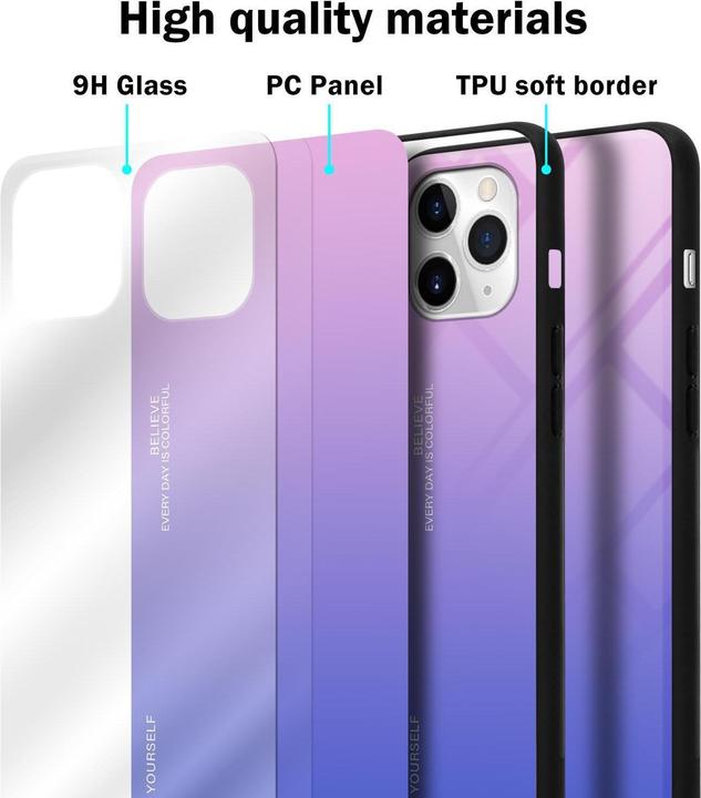 Productafbeelding Cadorabo TPU 2 kleuren glasdekking (Apple iPhone 11 Pro)