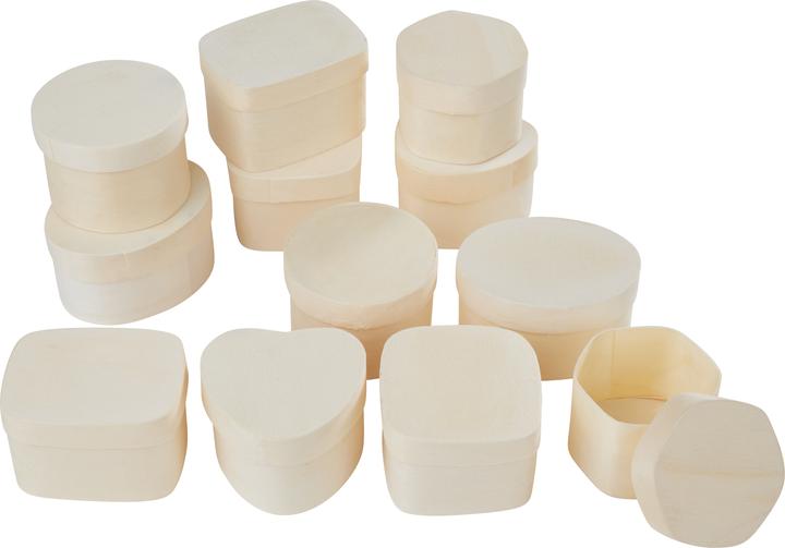 Produktbild VBS XXL Spanschachteln "Formen-Mix", 12er-Set, ca. 4 - 6 cm