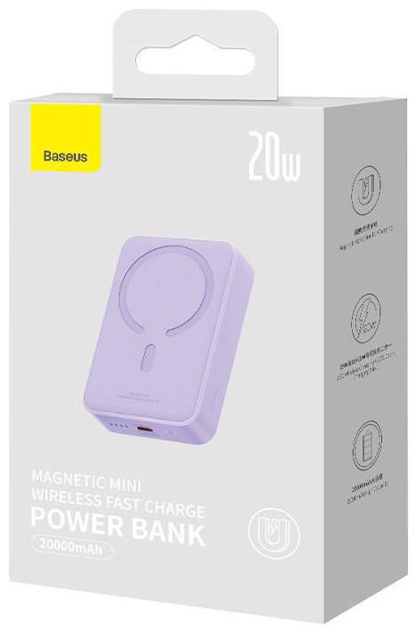Produktbild Baseus Powerbank Magnetic Mini 20000mAh 20W (purple) (20000 mAh, 20 W, 74 Wh)
