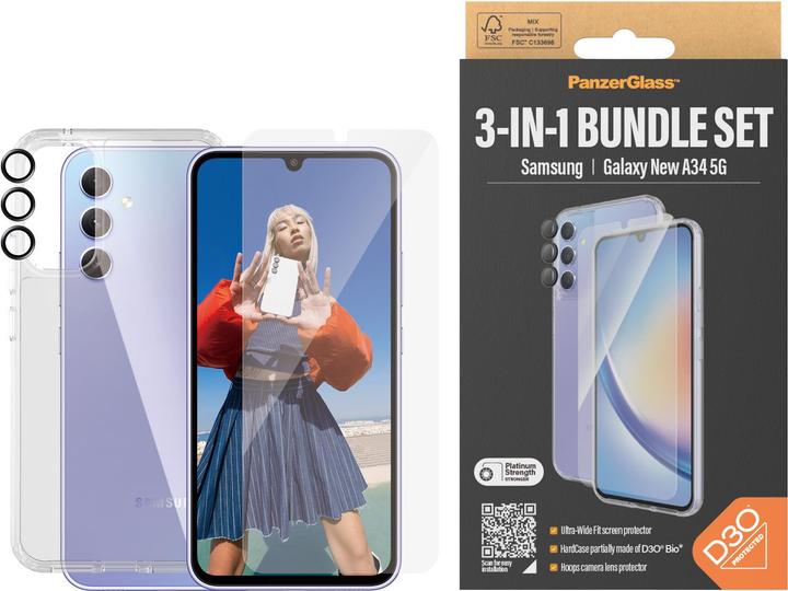 Actual product image PanzerGlass Bundle Ultra Wide FIt Glass + Case + Lens (1 Piece, Samsung Galaxy A35)