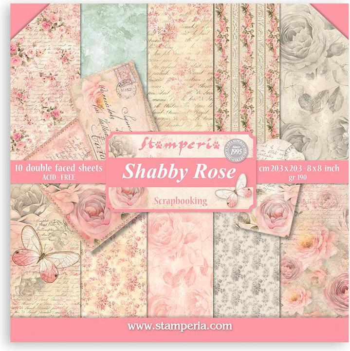 Image du produit Stamperia Pad de scrapbooking "Shabby Rose (190 g/m², 10 x)