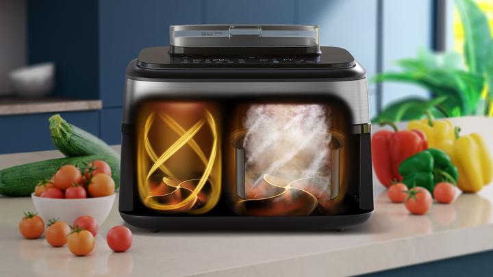 Produktbild Philips Steam Airfryer Dual Basket NA555/09
