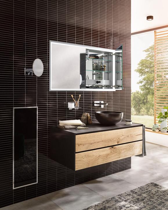 Actual product image Emco asis prestige 2 Illuminated mirror cabinet, flush-mounted model, 1015mm, wide door right