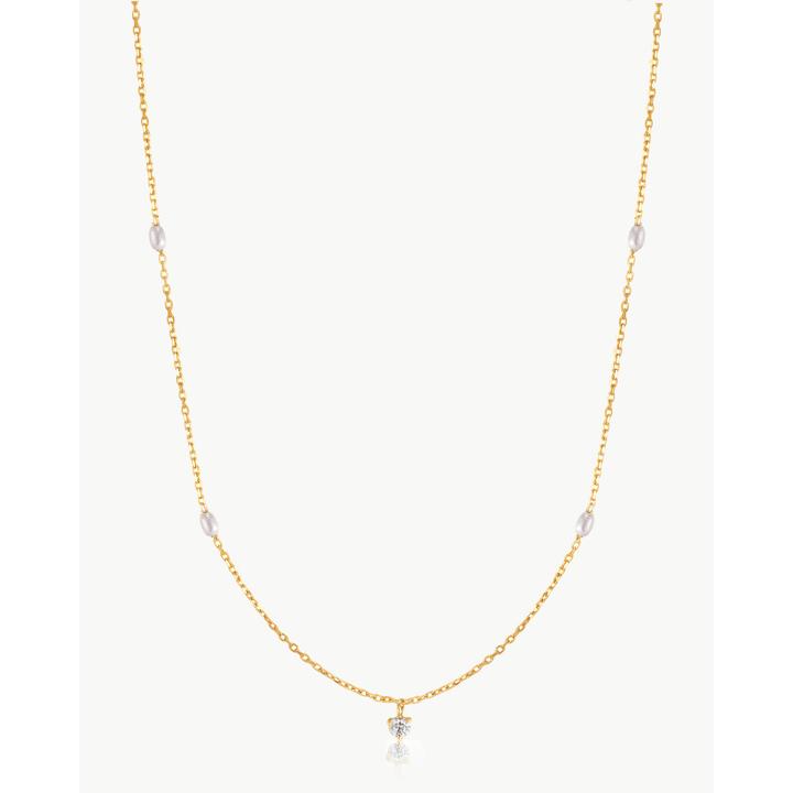 Produktbild Ania Haie 14kt Gold Pearl and White Sapphire Halskette (585er Gelbgold, 40 - 45 cm)