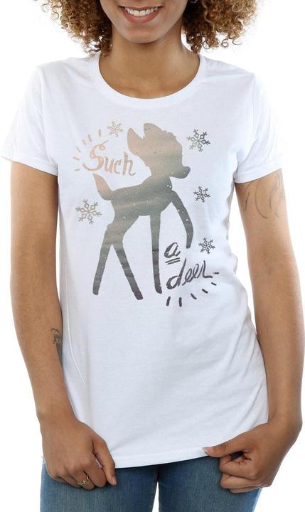 Actual product image Disney Womens/Ladies Bambi Winter Deer Cotton T-Shirt (XL)