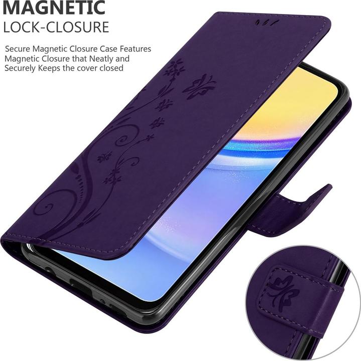 Produktbild Cadorabo Hülle für Samsung Galaxy A16 mit Blumen Muster (Samsung Galaxy A16)
