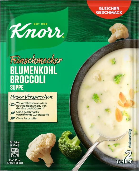 Knorr Feinschmecker Blumenkohl Broccoli Suppe ergibt 500 ml (500 ml)