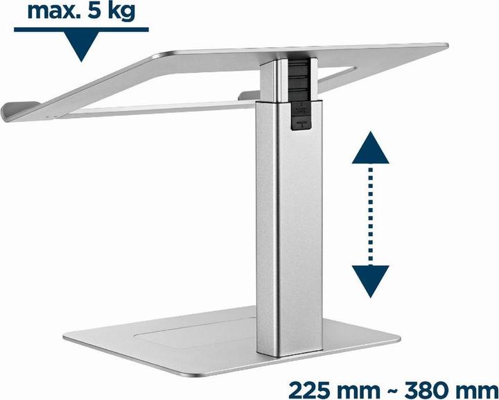 Actual product image Gembird Podstawka pod notebooka z regulacją wysokości srebrna