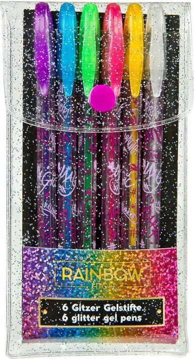 Actual product image Undercover Rainbow High Glitter Gel Pens, 6pcs. (Silver, Rose, Blue, Green, Gold, Lilac, 6 x)