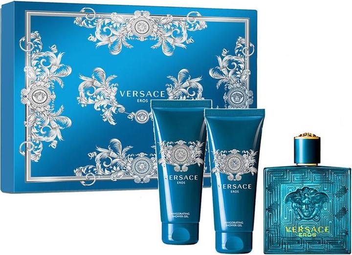 Produktbild Versace Eros Perfume, Shower Gel & After Shave Balm Set (Körperpflegeset, Parfum set)