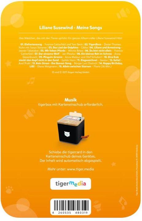 Actual product image Tigermedia Tigercard Liliane Susewind My Songs (German)