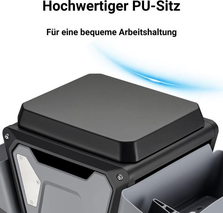 Produktbild Wiltec Rollsitz 120kg Werkstatthocker Rollhocker Werkstattstuhl Arbeitshocker