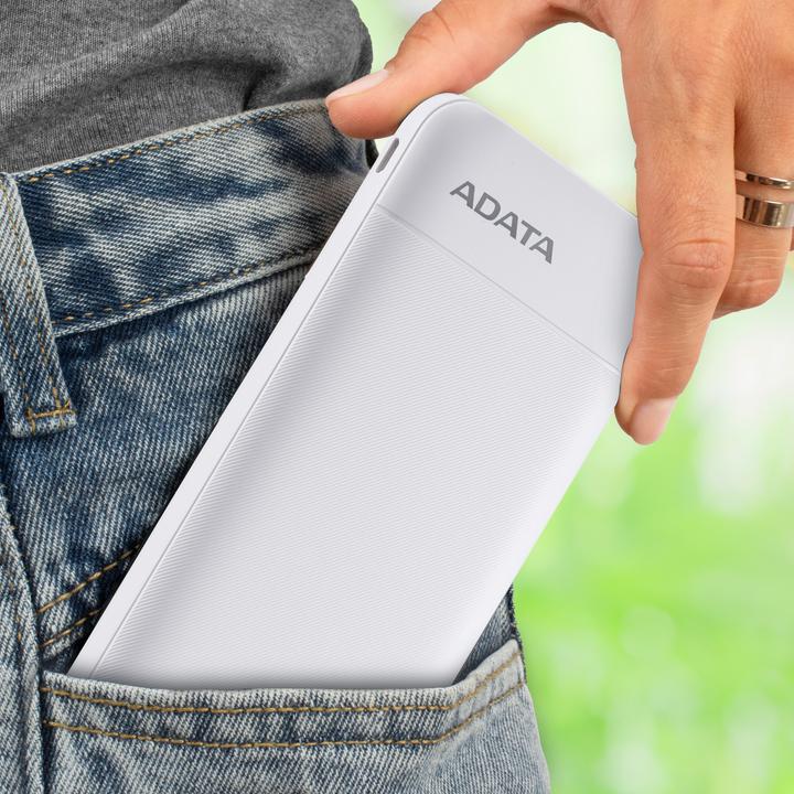 Produktbild Adata POWER BANK USB 10000MAH WHITE/PC100-14WH (10000 mAh, 20 W, 37 Wh)
