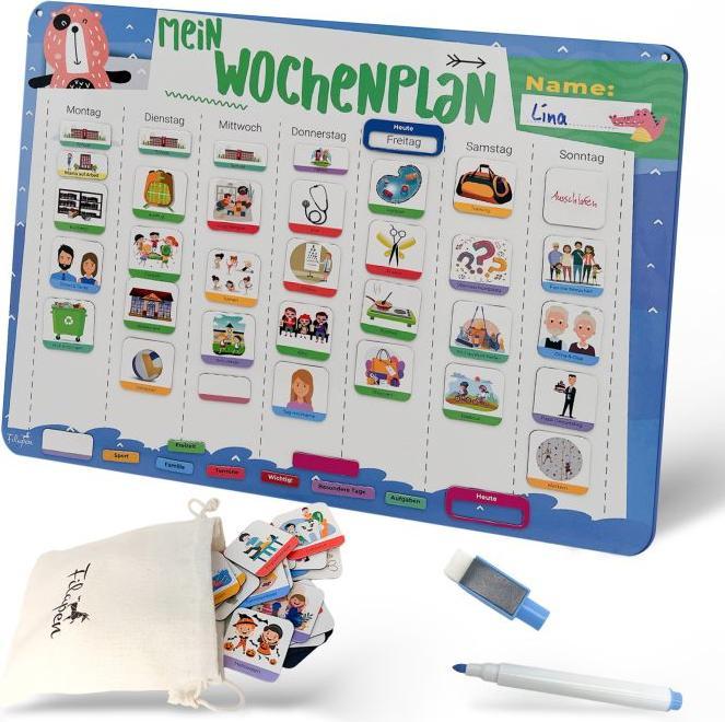 Actual product image Filapen Weekly planner magnetic board