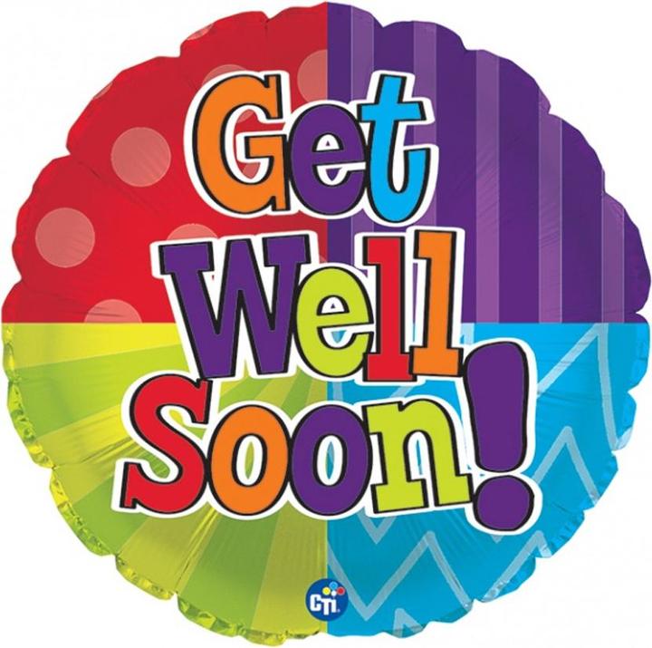 Produktbild Betallic Punkte und Streifen BallonÄrmel Get Well Soon Folie