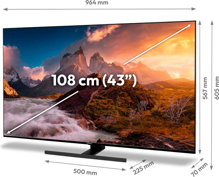 Actual product image Medion LIFE® X14373 (MD 31256) QLED Android TV (43", QLED, 4K)