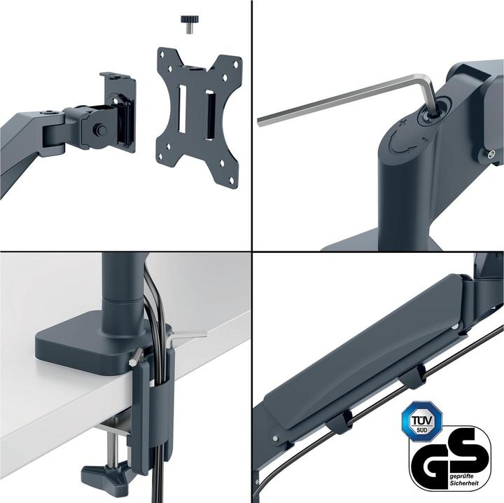 Productafbeelding Leitz Ergo ruimtebesparende dubbele monitorarm met laptophouder (Tabel, 32")