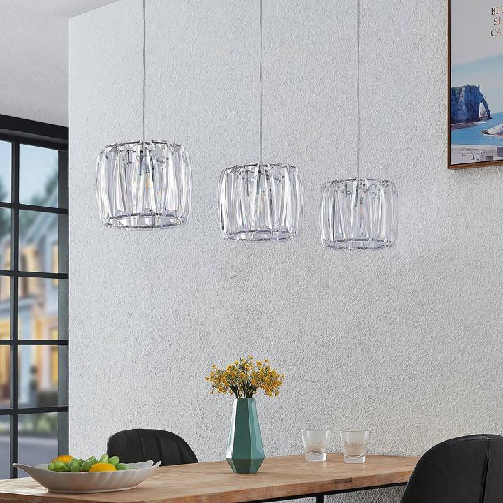 Actual product image Lindby Sofia pendant light Transparent/chrome (E14)