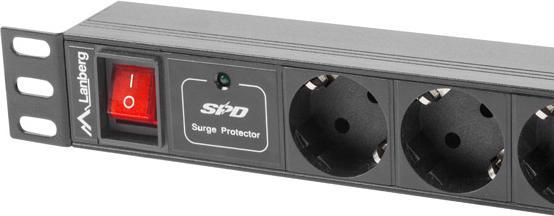 Produktbild Lanberg PDU-07F-0200-IEC-BK Stromverteilereinheit (PDU) 7 AC-Ausgänge 1U