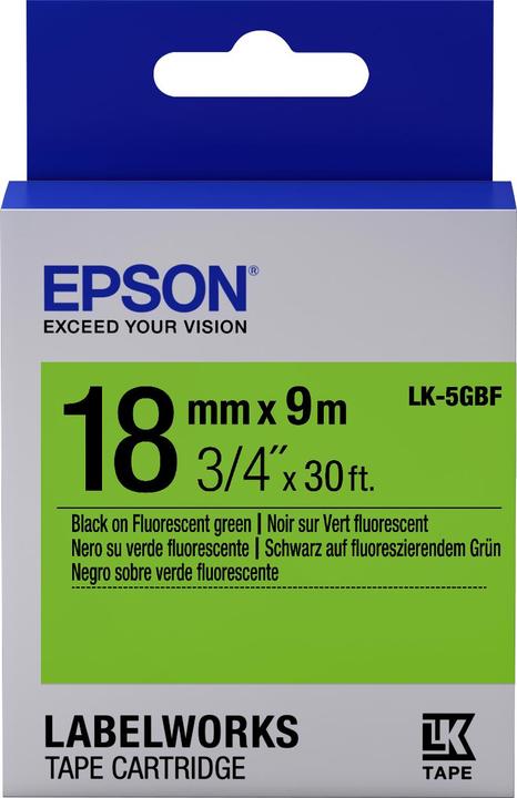 Epson Label Cassette Lk-5gbf (1.80 cm, Black)
