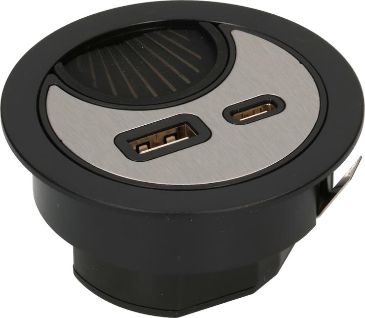 Produktbild Max Hauri Office Line Kabeldurchführung mit USB/A und USB/C Charger