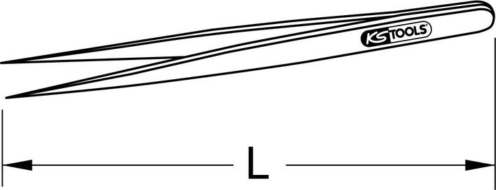 Actual product image KS Tools STAINLESS STEEL tweezers, 150mm