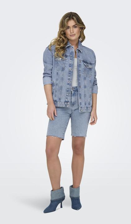 Produktbild Only Kapuze mit Kordelzug Ärmelbündchen mit Knopf Tief angesetzte Schulter Jacke Jeansjacke (S)