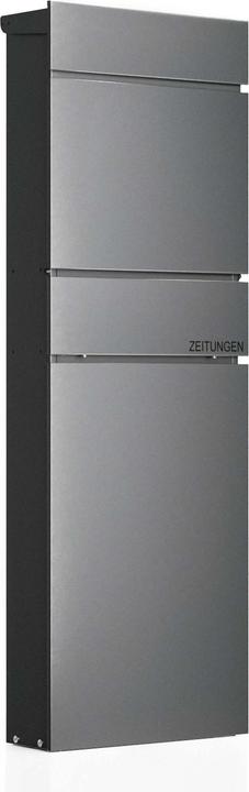 Wiltec Standbriefkasten Zeitungsrolle Anthrazit Briefkasten Postkasten Postfach