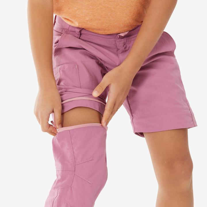 Immagine prodotto Quechua Zip-Off-Hose MH500 Kinder Gr. 92–116 Bergwandern rosa (98, 104)