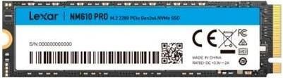 Image du produit Lexar Disque SSD NM610 Pro 500Go - NVMe M.2 Type 2280 (500 Go, M.2 2280)