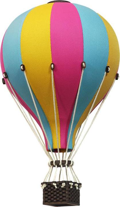 Super Balloon Deko Heissluftballon Pink Blau Gelb