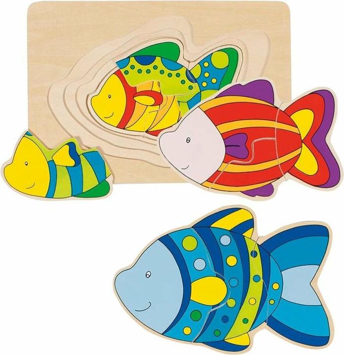 Produktbild Goki 3-Schicht aus Holz Puzzle Fisch (11 Teile)