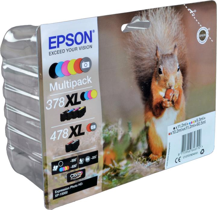 Actual product image Epson 378XL/478XL Claria Photo HD Multipack (M, FC, Y, R, GY, C)