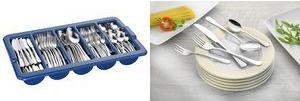 Actual product image Esmeyer Cutlery tray Silvia 18/0, stainless steel, silver/blue, 55 x 33 x 8.5 cm, 181 (181 Piece, Cutlery set)