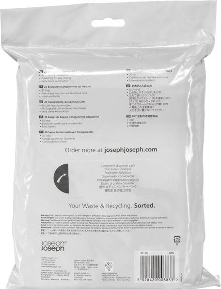 Productafbeelding Joseph Joseph Afvalzakken 20 stuks, 30 L transparant (20 x, 30 l)