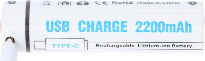 Immagine prodotto AccuCell Rundzelle 18650, Li-ion, 3,7V, 2200mAh, 8,1Wh, mit USB-C Charging Port (1 pz., 2200 mAh)